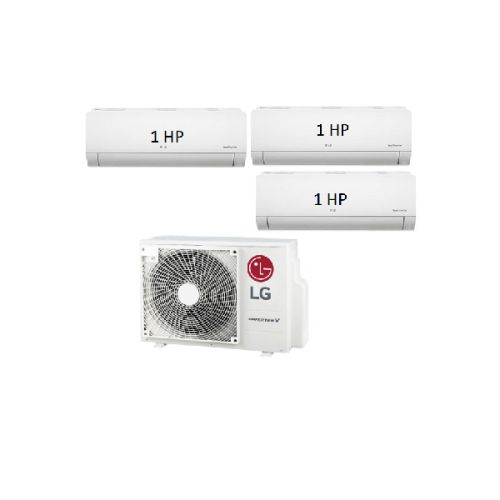 3.Máy Lạnh Multi LG 1 Dàn Nóng 3.5 Hp + 3 Dàn Lạnh Treo Tường 1 Hp-A3UQ30GFD0/AMNQ09GSJA0