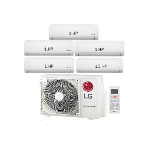 10.Máy Lạnh Multi LG 1 Dàn Nóng 5 Hp + 4 Dàn Lạnh Treo Tường 1 Hp + 1 Dàn Lạnh Treo Tường 1.5 Hp-A5UQ48GFA1/AMNQ09GSJA0 + AMNQ12GSJA0