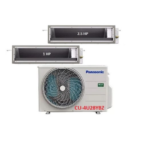 32.Máy Lạnh Multi Panasonic Inverter 1 Dàn Nóng 3 Hp + 2 Dàn Lạnh Nối Ống Gió 1 Hp-2.5 Hp