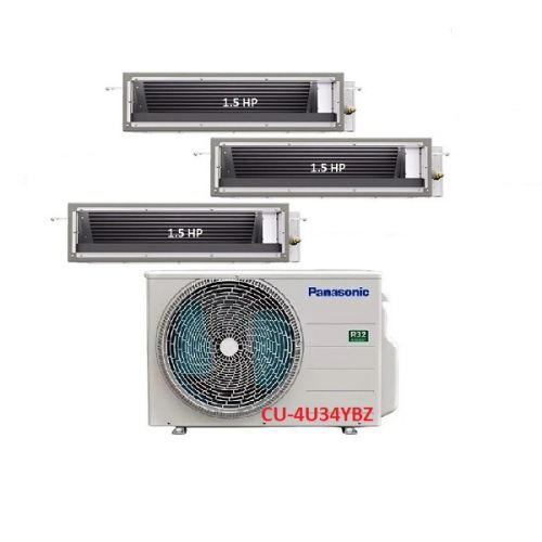 35.Máy Lạnh Multi Panasonic Inverter 1 Dàn Nóng 4 Hp + 3 Dàn Lạnh Nối Ống Gió 1.5 Hp