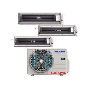 42.Máy Lạnh Multi Panasonic Inverter 1 Dàn Nóng 4 Hp + 3 Dàn Lạnh Nối Ống Gió 1 Hp-1.5 Hp-2 Hp