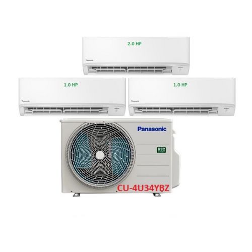 8.Máy Lạnh Multi Panasonic Inverter 1 Dàn Nóng 4 Hp + 3 Dàn Lạnh Treo Tường 1 Hp-2 Hp