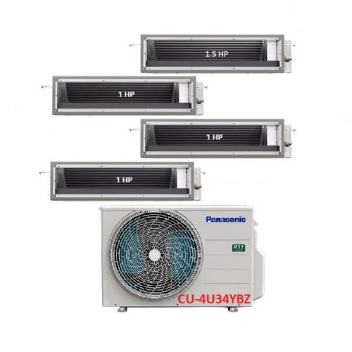 29.Máy Lạnh Multi Panasonic Inverter 1 Dàn Nóng 4 Hp + 4 Dàn Lạnh Nối Ống Gió 1 Hp-1.5 Hp