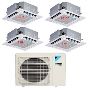 53.Máy Lạnh Multi DAIKIN Inverter 1 Dàn Nóng 4 HP + 4 Dàn Lạnh Âm Trần 1 HP- 1.5 HP - 5MKM100RVMV/FFA25RV1V- FFA35RV1V