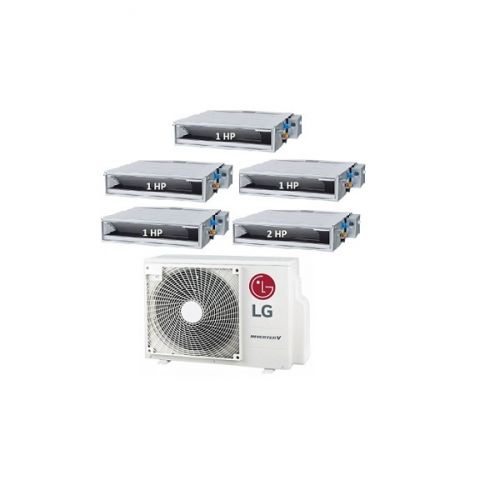 55.Máy Lạnh Multi LG 1 Dàn Nóng 5 Hp + 4 Dàn Lạnh Âm Trần Nối Ống Gió 1 Hp + 1 Dàn Lạnh Âm Trần Nối Ống Gió 2 Hp-A5UQ48GFA1/AMNQ09GL1A0 + AMNQ18GL2A0