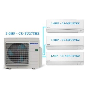Combo Multi Panasonic Inverter 3 HP CU-3U27YBZ + 3 Dàn Lạnh 1 HP - 1.5 HP