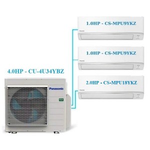 Combo Multi Panasonic Inverter 4 HP CU-4U34YBZ + 3 Dàn Lạnh 1 HP - 2 HP