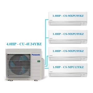 Combo Multi Panasonic Inverter 4 HP CU-4U34YBZ + 4 Dàn Lạnh 1 HP - 1.5 HP